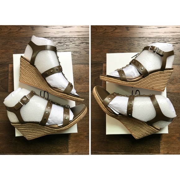 S O L D Indya Studded Leather Wedge Sandals - Picture 8 of 8